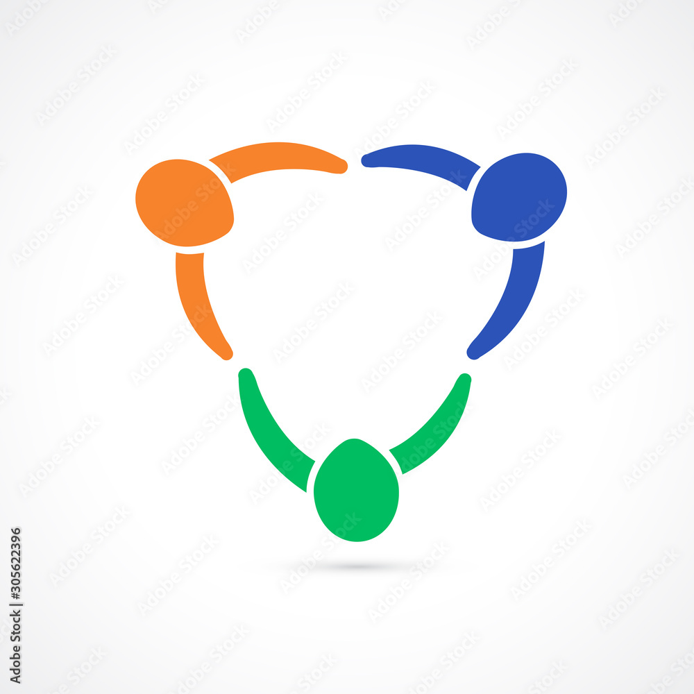 Logo teamwork unity business people id card logotype vector image Stock ...