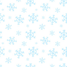 Seamless Pattern With Blue Snowflakes And Snow