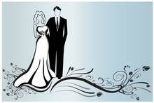 Beautiful Bride Bridal Shower Wedding Symbol Invitation Card Vector Image Design Banner