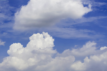 bright blue sky with large cloud in the shiny day