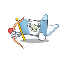 Sticker - Cute flag bolivia Cupid cartoon character with arrow and wings