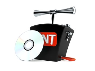 Canvas Print - TNT detonator with cd disc