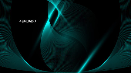 Wall Mural - abstract background of wavy and glowing blue lines. vector technology digital design