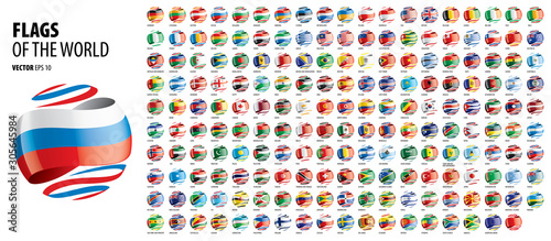 National flags of the countries. Vector illustration on white