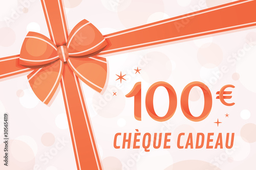 Cheque Cadeau 100 Euros Carte Cadeau Bon D Achat Stock Vector Adobe Stock