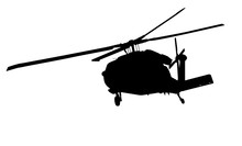 Helicopter Detailed Silhouette. Vector EPS 10