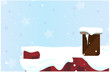 © Nilnanni200 - vector - snow covered roof in winter with snowflakes and stars in sky as background