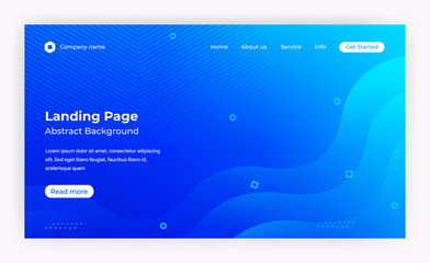 Website Landing page template blue background
