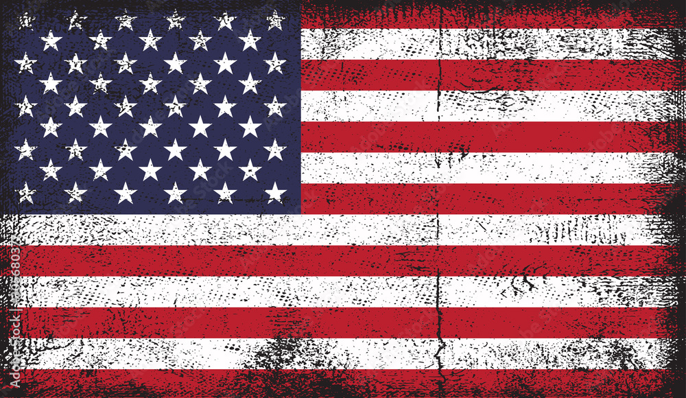 American flag in grunge style vector Stock Vector | Adobe Stock
