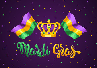 Wall Mural - Mardi Gras party greeting or invitation card.