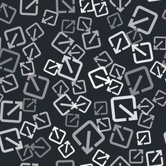 Poster - Grey Open in new window icon isolated seamless pattern on black background. Open another tab button sign. Browser frame symbol. External link sign. Vector Illustration
