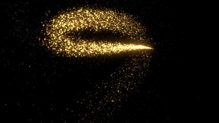 Wall Mural - particle trail gold transition alpha matte