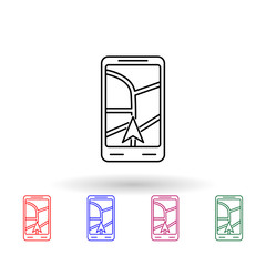 Poster - Smartphone navigator multi color icon. Simple thin line, outline vector of navigation icons for ui and ux, website or mobile application