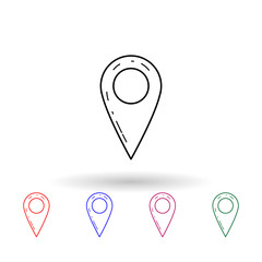 Poster - Pin navigator multi color icon. Simple thin line, outline vector of navigation icons for ui and ux, website or mobile application