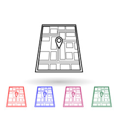 Poster - Pin on the map multi color icon. Simple thin line, outline vector of navigation icons for ui and ux, website or mobile application