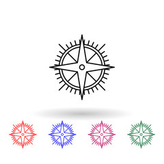 Poster - Compass multi color icon. Simple thin line, outline vector of navigation icons for ui and ux, website or mobile application