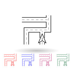 Poster - Cursor on the map multi color icon. Simple thin line, outline vector of navigation icons for ui and ux, website or mobile application
