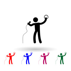 Poster - Singer multi color icon. Simple glyph, flat vector of party icons for ui and ux, website or mobile application
