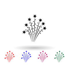 Poster - Firework multi color icon. Simple glyph, flat vector of party icons for ui and ux, website or mobile application
