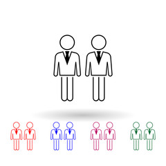 Poster - Business people multi color icon. Simple thin line, outline vector of people icons for ui and ux, website or mobile application