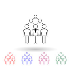 Poster - Business man in crowd multi color icon. Simple thin line, outline vector of people icons for ui and ux, website or mobile application