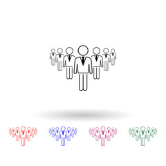 Poster - Business people multi color icon. Simple thin line, outline vector of people icons for ui and ux, website or mobile application