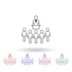 Poster - Speech multi color icon. Simple thin line, outline vector of people icons for ui and ux, website or mobile application
