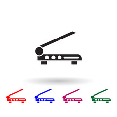 Poster - Cutting edge cutter multi color icon. Simple glyph, flat vector of print house icons for ui and ux, website or mobile application