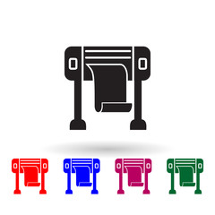 Poster - Thermal printer multi color icon. Simple glyph, flat vector of print house icons for ui and ux, website or mobile application