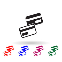 Poster - Credit cards multi color icon. Simple glyph, flat vector of print house icons for ui and ux, website or mobile application