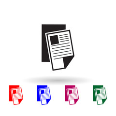 Newspaper multi color icon. Simple glyph, flat vector of print house icons for ui and ux, website or mobile application