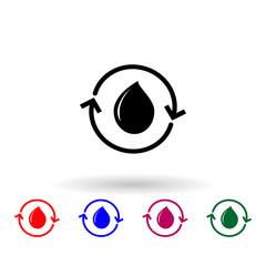 Poster - Oil drop sign and arrow multi color icon. Simple glyph, flat vector of profit icons for ui and ux, website or mobile application