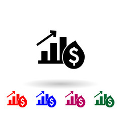 Poster - Dollar growth chart multi color icon. Simple glyph, flat vector of profit icons for ui and ux, website or mobile application