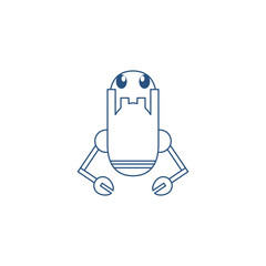 robot with two hands line style icon