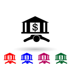 Poster - Bank multi color icon. Simple glyph, flat vector of profit icons for ui and ux, website or mobile application