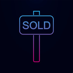 Poster - Sold vector nolan icon. Simple thin line, outline vector of real estate icons for ui and ux, website or mobile application