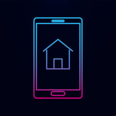 Poster - Smart home design nolan icon. Simple thin line, outline vector of real estate icons for ui and ux, website or mobile application