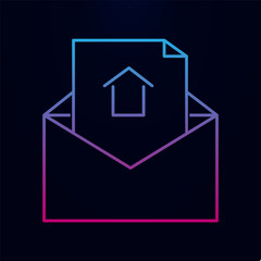 Poster - Open envelope for lette nolan icon. Simple thin line, outline vector of real estate icons for ui and ux, website or mobile application