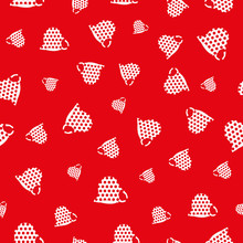 Red And White Seamless Pattern Print Background