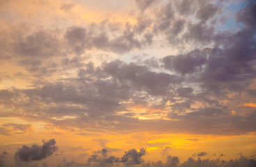 Poster -  orange sunset sky. Beautiful sky.