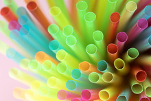 Pale Straws On A Pink Background