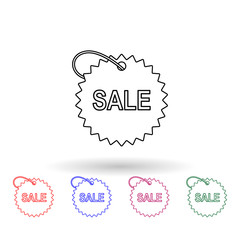 Poster - Tag with the word sale multi color icon. Simple thin line, outline vector of sale icons for ui and ux, website or mobile application