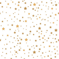 Wall Mural - gold stars on white background seamless pattern.