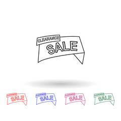 Poster - Clearance of discounts multi color icon. Simple thin line, outline vector of sale icons for ui and ux, website or mobile application