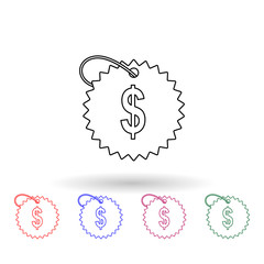 Poster - Dollar sign multi color icon. Simple thin line, outline vector of sale icons for ui and ux, website or mobile application