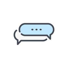 Poster - Chat and message color line icon. Dialog and communication vector outline colorful sign.