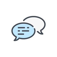 Poster - Chat and message color line icon. Dialog and communication vector outline colorful sign.