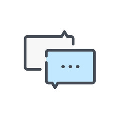 Poster - Chat and message color line icon. Dialog and communication vector outline colorful sign.