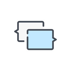 Poster - Chat and message color line icon. Dialog and communication vector outline colorful sign.