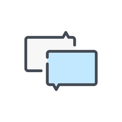 Poster - Chat and message color line icon. Dialog and communication vector outline colorful sign.